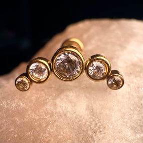 Titanium Gold 5 Diamonds Labret