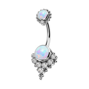 Titanium Opal / Clear Belly Barbell