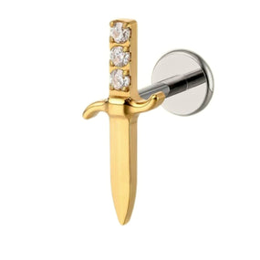 Titanium Gold Knife Labret