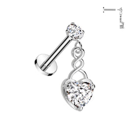 Surgical Silver Heart Dangle