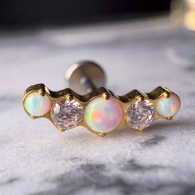 Titanium 5 stones Labret