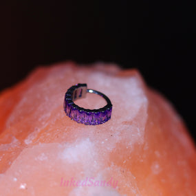 Titanium Amethyst Hoop