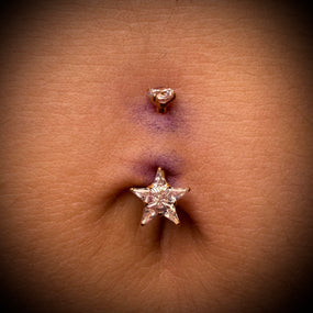 Titanium Gold Star Belly Barbell