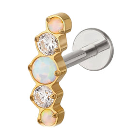Titanium 5 stones Labret