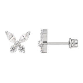 Titanium Butterfly Silver Earring