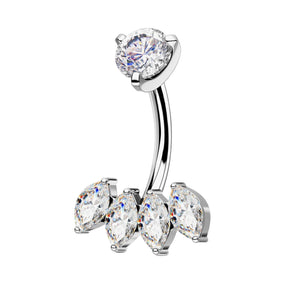 Titanium Marquise Belly Barbell