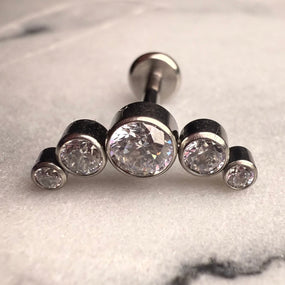 Titanium Silver 5 Diamonds Labret