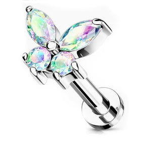 Surgical Opal Silver Butterfly Labret