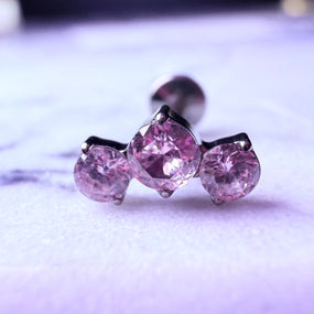 Titanium 3 Pink Diamonds Labret