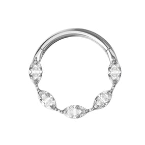 Titanium Silver Marquise Ring