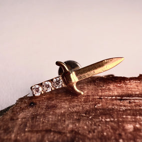 Titanium Gold Knife Labret
