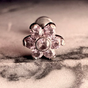 Titanium Pink Flower Labret