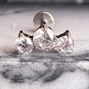 Titanium Silver 3 Diamond Labret