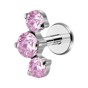 Titanium 3 Pink Diamonds Labret