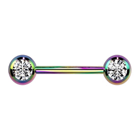 Titanium Rainbow Diamond Barbell