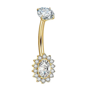 Titanium Sunflower Gold Belly Barbell