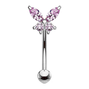 Surgical Pink Butterfly Curved Barbell
