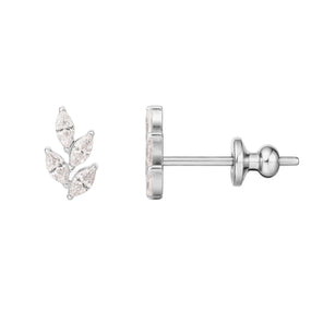 Titanium Earring Silver Leaf