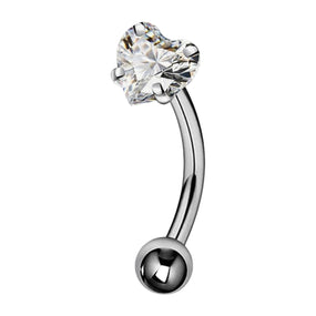 Titanium Curved Heart Barbell