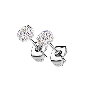 Titanium Round/Square Gem Earring