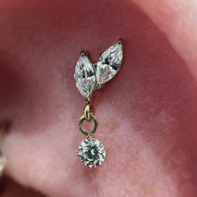 Titanium Gold Leaf Dangle