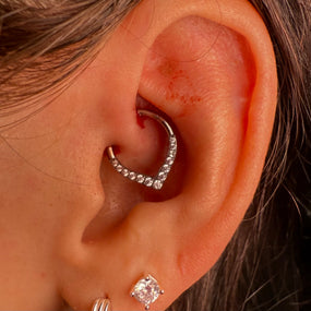 Titanium Silver Hoop