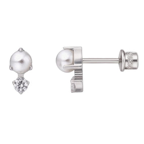 Titanium Perl Silver Earring