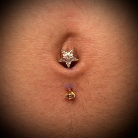 Titanium Gold Star Belly Barbell