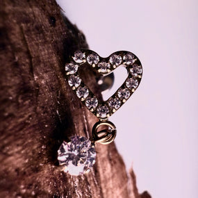 Titanium Heart Diamond Dangle