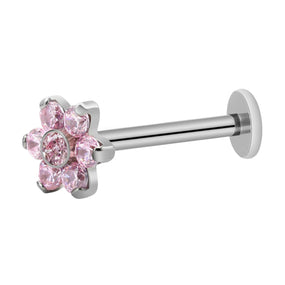 Titanium Pink Flower Labret