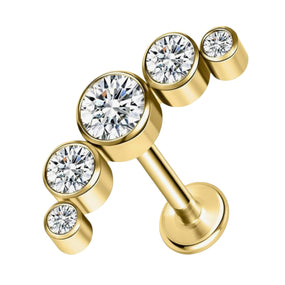 Titanium Gold 5 Diamonds Labret