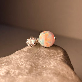 Titanium Silver Opal Labret