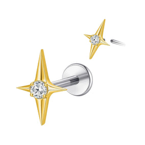 Titanium Gold Star Labret