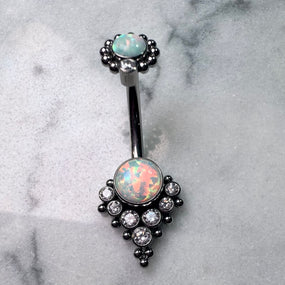 Titanium Opal / Clear Belly Barbell