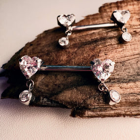 Titanium Nipple Heart Pendant