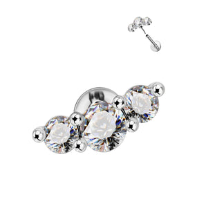 Titanium Triple Zircon Labret