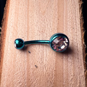 Titanium Blue Belly Barbell