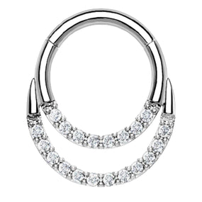 Titanium silver double hoop