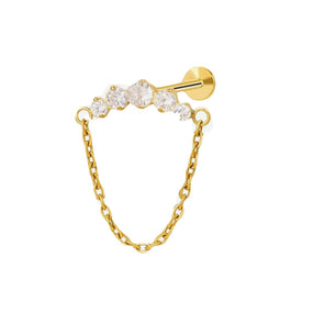 Titanium Gold Labret Diamond Hidden Helix