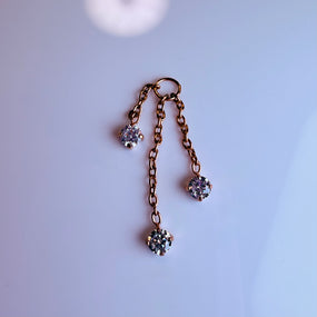 Titanium Triple Gold Chain