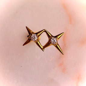 Titanium Gold Star Duo Labret