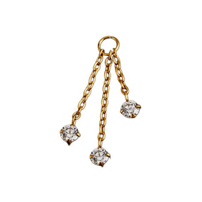 Titanium Triple Gold Chain