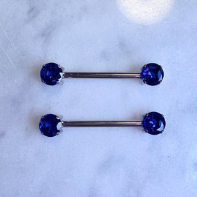 Titanium Saphire Straight Barbell