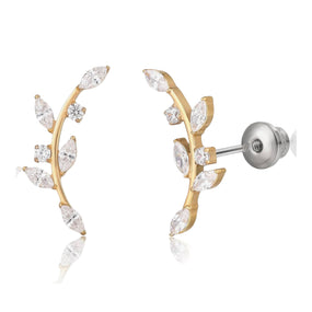 Titanium Leaf Gold Earring