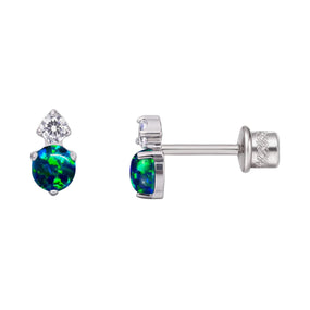 Titanium Opal Silver Earring