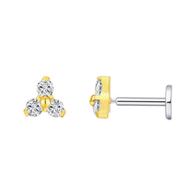 Titanium Gold / Silver Labret Trinity