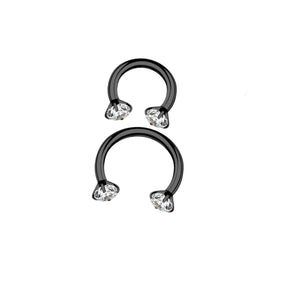 Titanium Black Horse Shoe Diamond