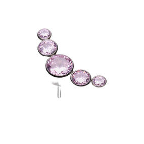 Titanium Silver Labret 5 Pink Diamonds