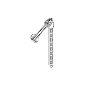 Titanium Silver Labret Dangle