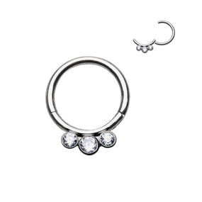 Titanium Silver Clicker 3 Diamonds
